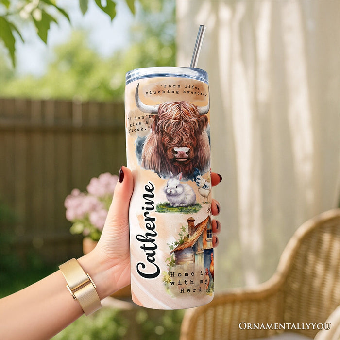 Agricultural Dream 20oz Personalized Tumbler With Lid and Stainless Steel Straw, Farm Life Quotes Gift Cup Tumbler OrnamentallyYou