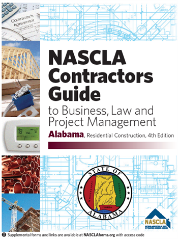 Cover of NASCLA Contractors Guide for Alabama residential construction with business law and project management focus