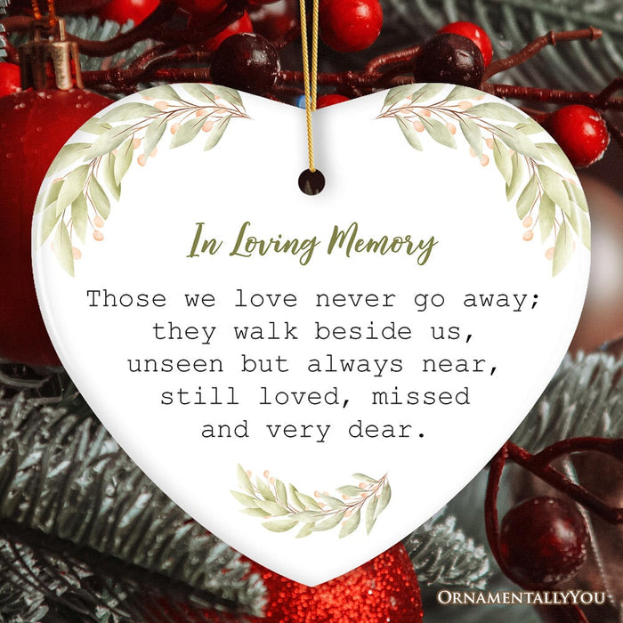 Always Near, Forever Dear Memorial Ornament, Christmas Keepsake for Loved Ones Ceramic Ornament OrnamentallyYou Heart