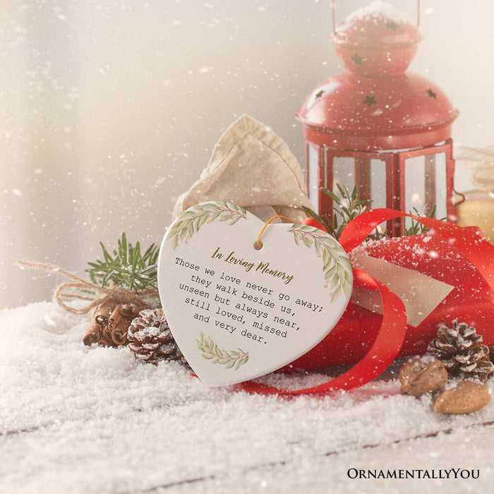 Always Near, Forever Dear Memorial Ornament, Christmas Keepsake for Loved Ones Ceramic Ornament OrnamentallyYou