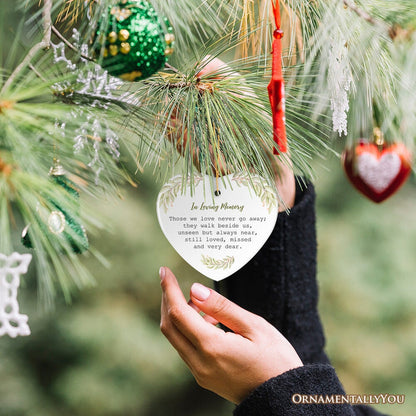 Always Near, Forever Dear Memorial Ornament, Christmas Keepsake for Loved Ones Ceramic Ornament OrnamentallyYou