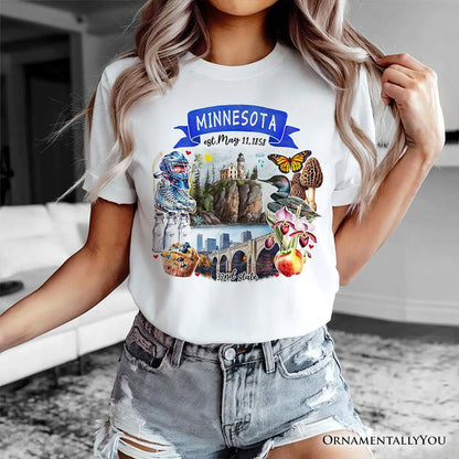 Artistic Minnesota State Themes and Landmarks T-Shirt, Tee for History and Travel Lovers T-Shirts OrnamentallyYou