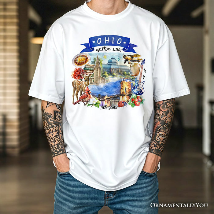 Artistic Ohio State Themes and Landmarks T-Shirt, Tee for History and Travel Lovers T-Shirts OrnamentallyYou
