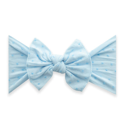 Baby Bling Bows | Patterned Shabby Knot Headband ~ Sky/Blue Dot Baby Baby Bling Bows