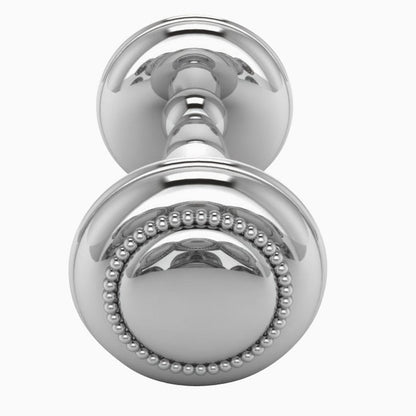 Beaded Sterling Silver Dumbbell Baby Rattle by Krysaliis showing the decorated end