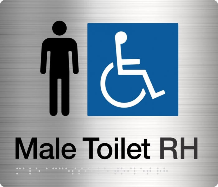 BEST BUY MDTLH Male Accessible Toilet Left Hand Sign Braille