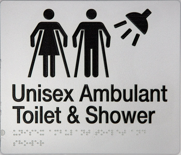 BEST BUY MFATS Unisex Ambulant Toilet and Shower Sign Braille