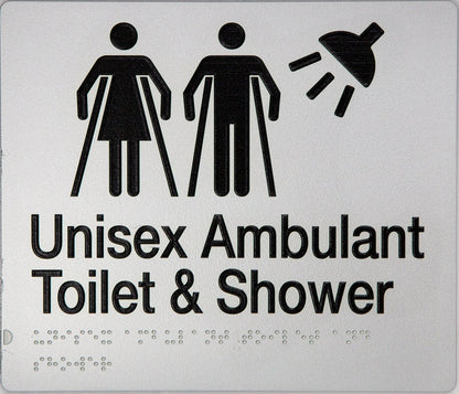 BEST BUY MFATS Unisex Ambulant Toilet and Shower Sign Braille