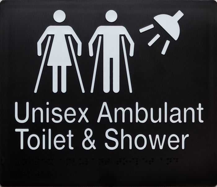 BEST BUY MFATS Unisex Ambulant Toilet and Shower Sign Braille