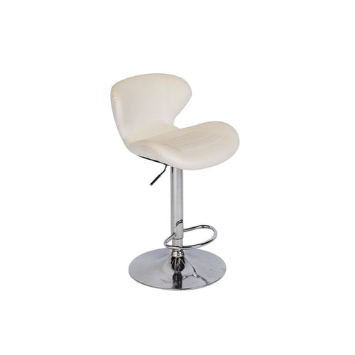 Bianca White Leather Bar Stool