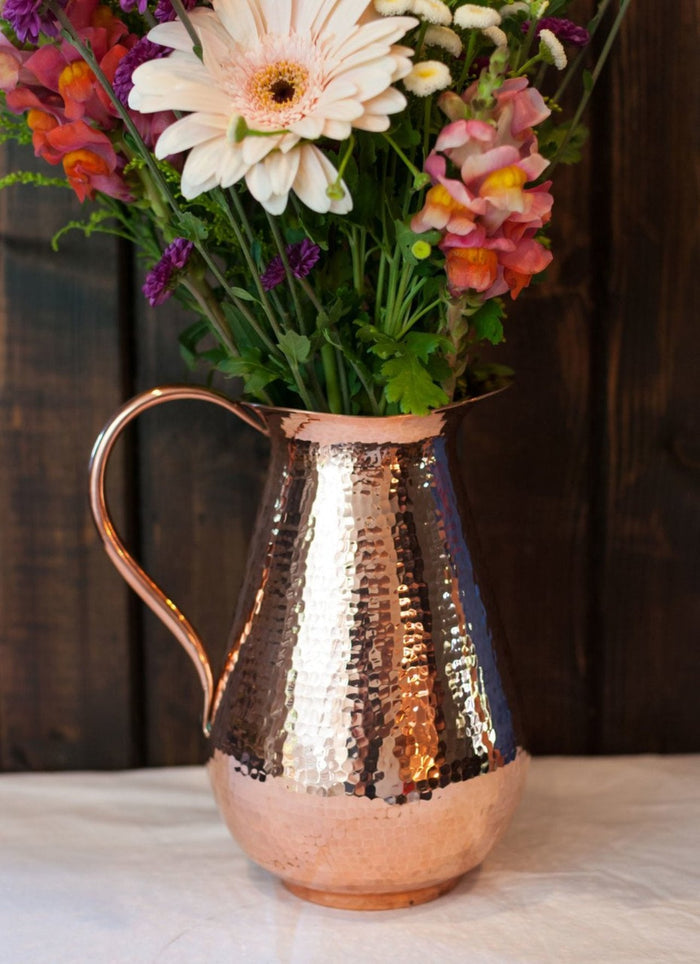 Bisotun Hand-Hammered Copper Water Pitcher by Sertodo — 76 oz