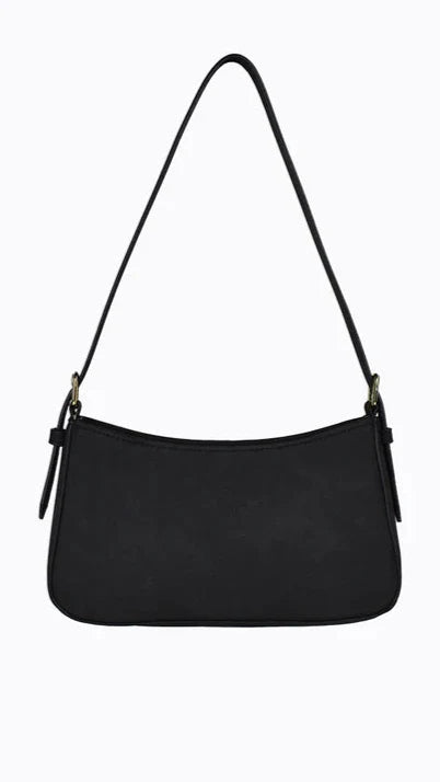 Lilu Shoulder Bag - Black Suede