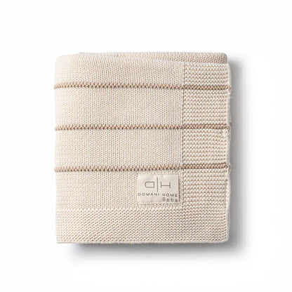 blanket bande knit striped - linen
