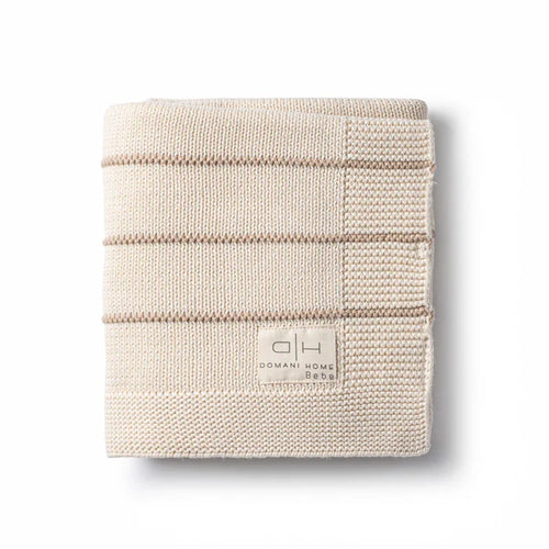 blanket bande knit striped - linen