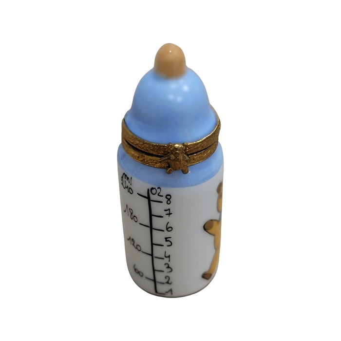 Blue Baby Bottle Limoges Box Porcelain Limoges baby French Trinket Box