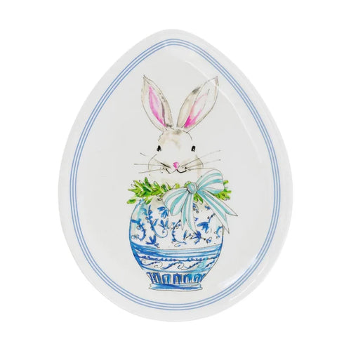 Boxwood Bunny Egg Plate