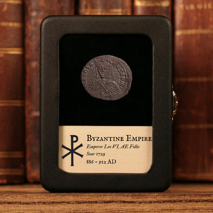 Byzantine Empire, Emperor Leo VI, AE Follis - 886 to 912 CE - Byzantine Empire