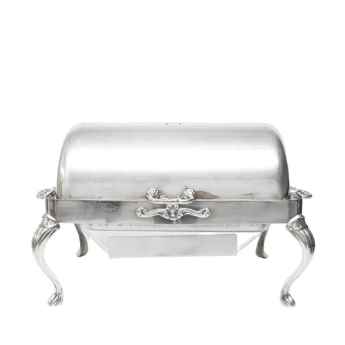 Chafing Dish: Silver Rolltop Rectangle 8 Quarts