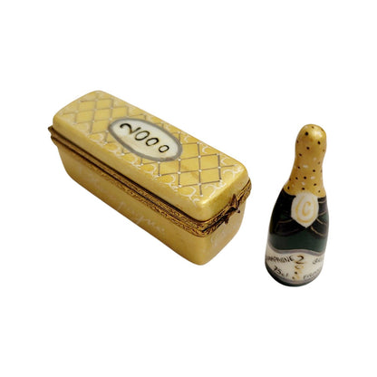 2000 Luxury Champagne Box Porcelain Limoges wine French Trinket Box