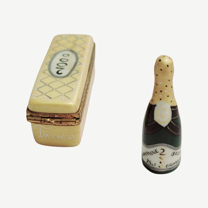 2000 Luxury Champagne Box Porcelain Limoges wine French Trinket Box
