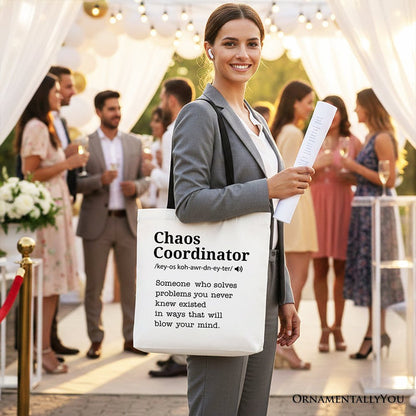 Chaos Coordinator Definition Canvas Tote Bag, Funny Gift Shopper for Busy Moms Tote Bag OrnamentallyYou