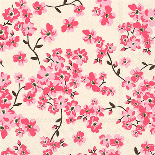 Cherry Blossoms Pattern Cocktail Napkins