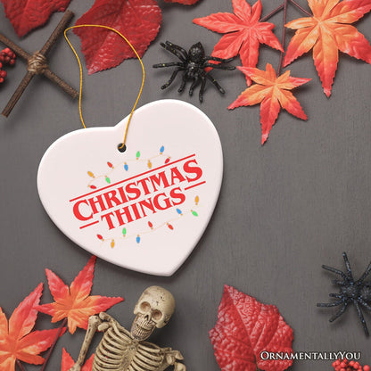 Christmas Things Retro Pop Fairy Lights Ornament, Holiday Gift and Tree Decor Ceramic Ornament OrnamentallyYou