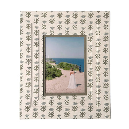 Claire Serene Block-Printed Picture Frame - 5 × 7 in. Photo — overall product view