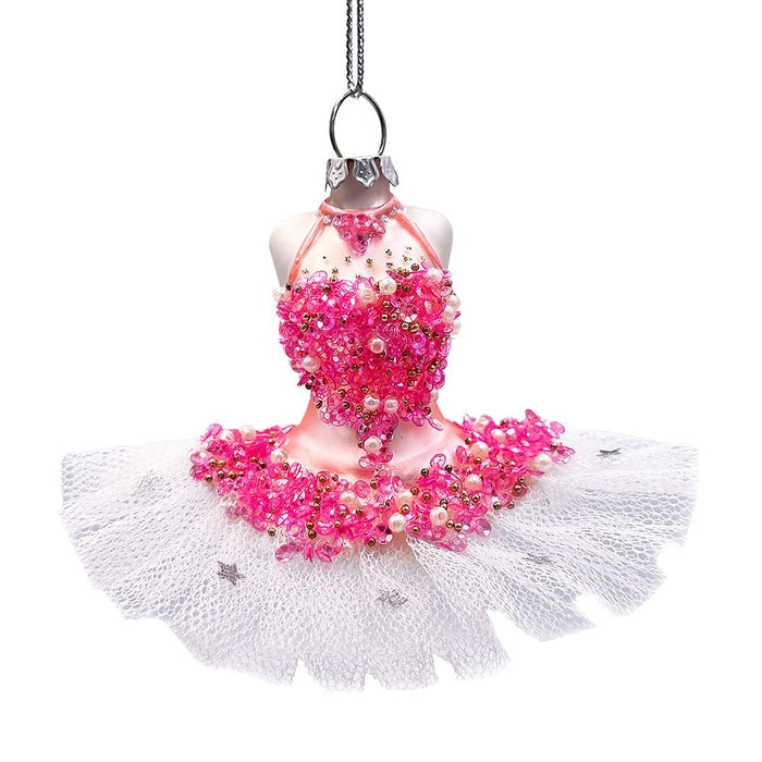 Classic Ballerina Dress Handcrafted Glass Ornament, Ballet Dancer Gift Glass Ornament OrnamentallyYou