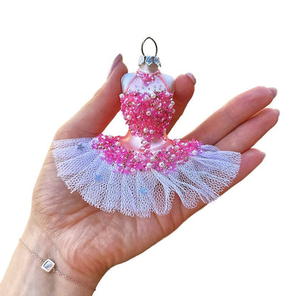 Classic Ballerina Dress Handcrafted Glass Ornament, Ballet Dancer Gift Glass Ornament OrnamentallyYou