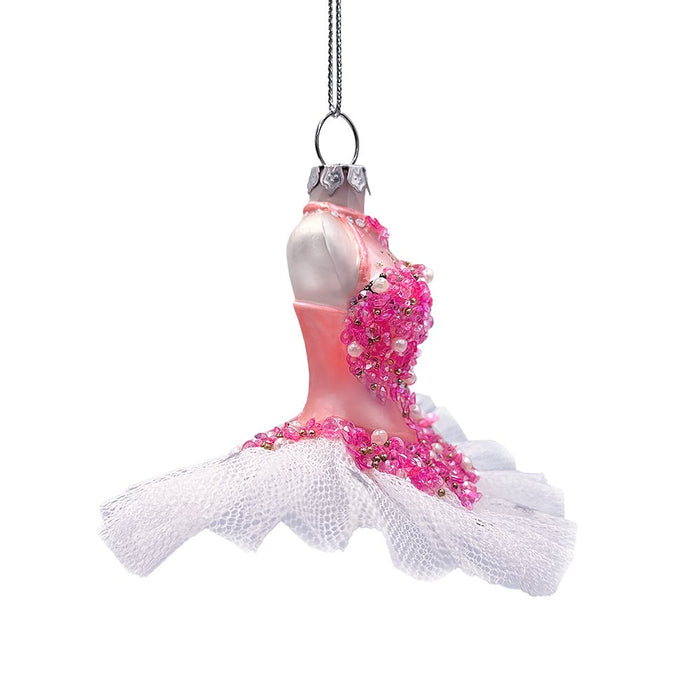 Classic Ballerina Dress Handcrafted Glass Ornament, Ballet Dancer Gift Glass Ornament OrnamentallyYou