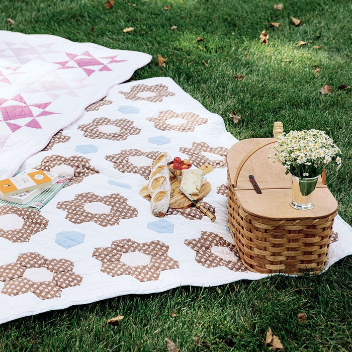 Constance Chocolate Hand-Quilted Organic Cotton Throw by Trudie — 47″ × 65″