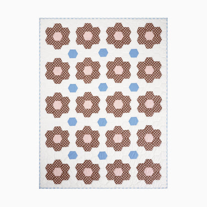 Constance Chocolate Hand-Quilted Organic Cotton Throw by Trudie — 47″ × 65″