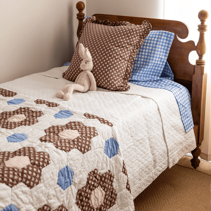 Constance Chocolate Ruffled Throw Pillow by Trudie — 20″ × 20″