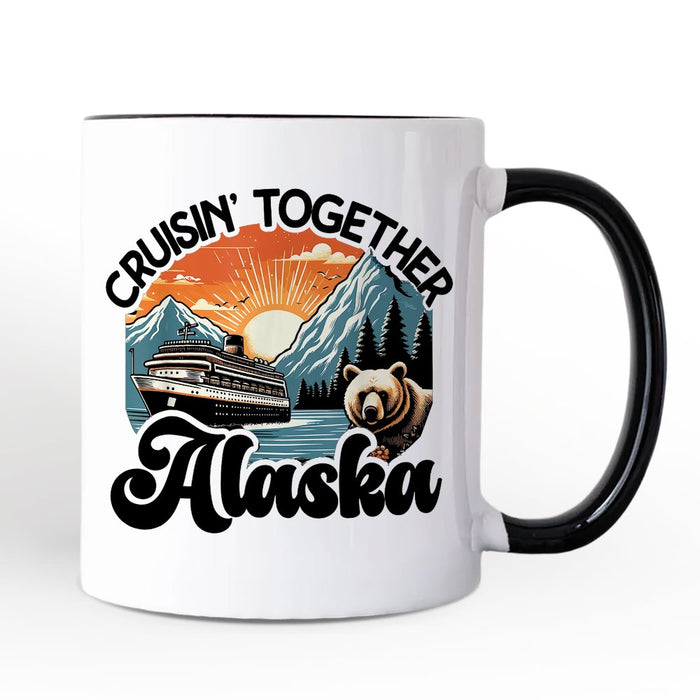 Cruisin' Together Alaska Mug, Family Cruise Vacation Trip Souvenir Gift Personalized Ceramic Mug OrnamentallyYou