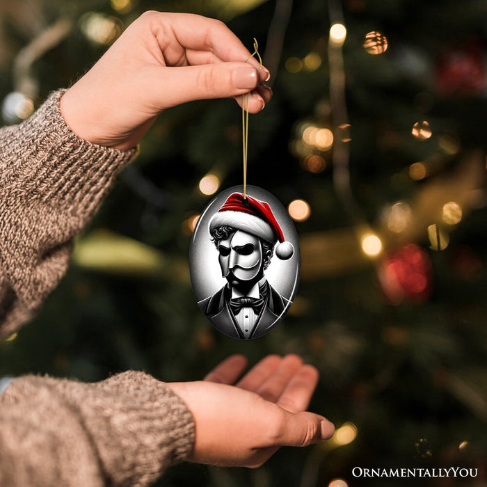 Dark Elegance Phantom of the Opera Santa Ornament, Mysterious Holiday Decor for Haunted Homes Ceramic Ornament OrnamentallyYou