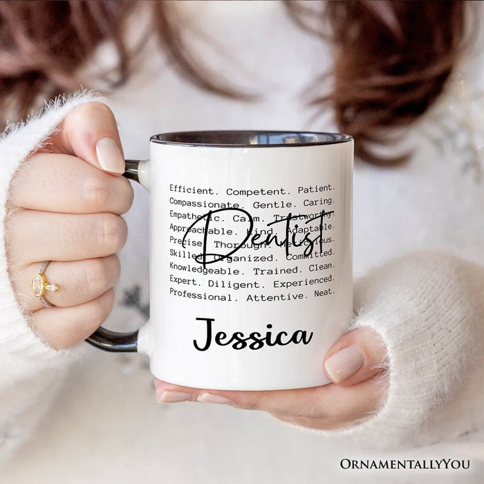 Dentist Definition Personalized Mug, Dental Appreciation Words Gift with Custom Name Personalized Ceramic Mug OrnamentallyYou