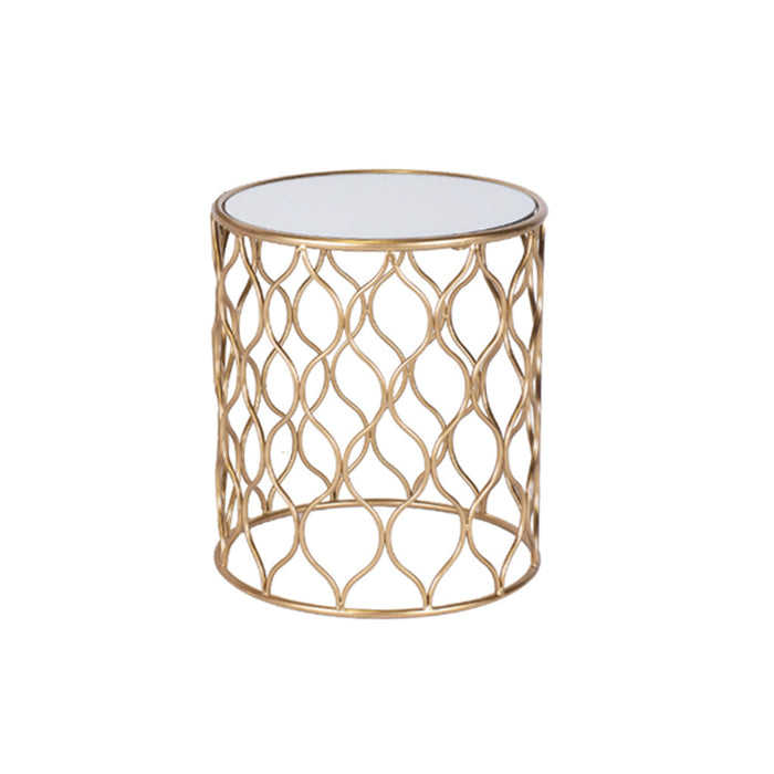 Diamond Gold Mirror Top Medium Side Table