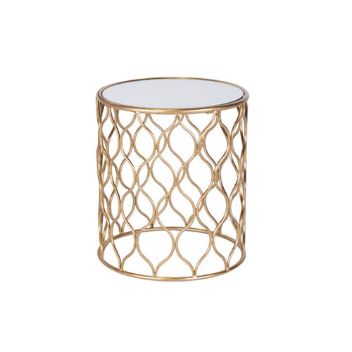Diamond Gold Mirror Top Medium Side Table