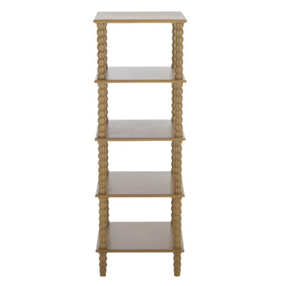 Dilyn Wood 5-Tier Shelving Unit in Desert Brown - The Mayfair Hall