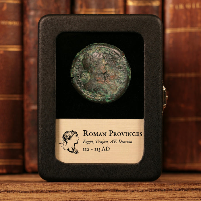 Egypt, Alexandria, Emperor Trajan, AE Drachm, Nilus (God of the Nile River) - 112 to 113 CE - Roman Provinces