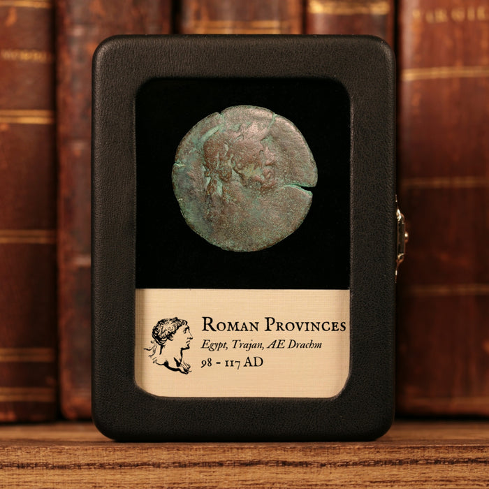 Egypt, Alexandria, Emperor Trajan, AE Drachm, Serapis (Sun God) - 98 to 117 CE - Roman Provinces