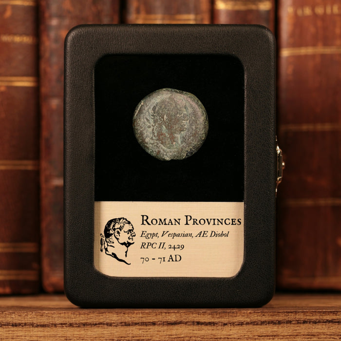 Egypt, Alexandria, Emperor Vespasian, AE Diobol, Serapis (Sun God) - 70 to 71 CE - Roman Provinces