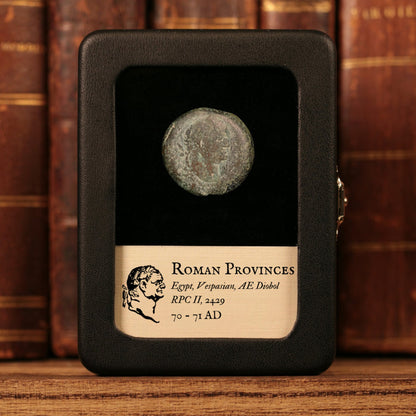 Egypt, Alexandria, Emperor Vespasian, AE Diobol, Serapis (Sun God) - 70 to 71 CE - Roman Provinces