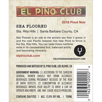 EL PINO CLUB SEA FLOORED PINOT NOIR