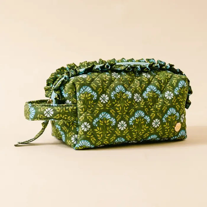 Essentials Quilted Cosmetic Pouch–Everbloom Forest Green