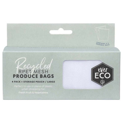 Ever Eco Reusable Produce Bags Recycled Polyester Mesh - 4 Pack - L'Organic