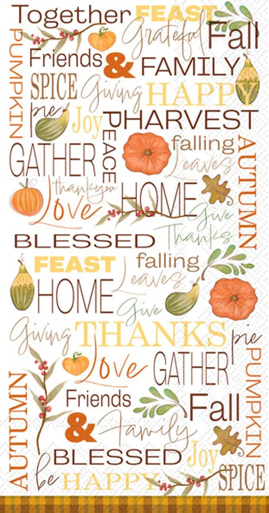 Fall Words Guest Towels