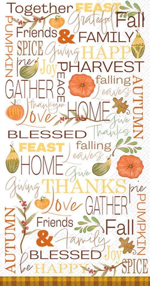 Fall Words Guest Towels