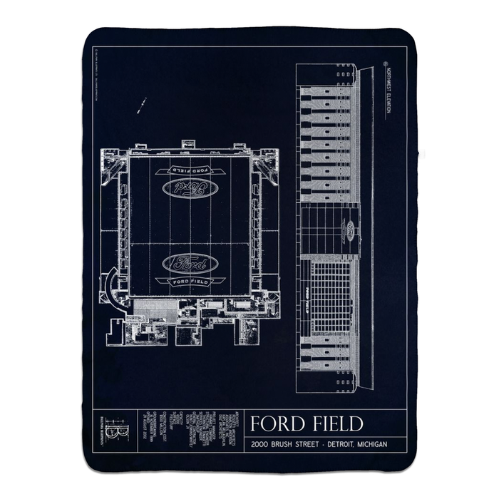 Ford Field Fleece Sherpa Blanket